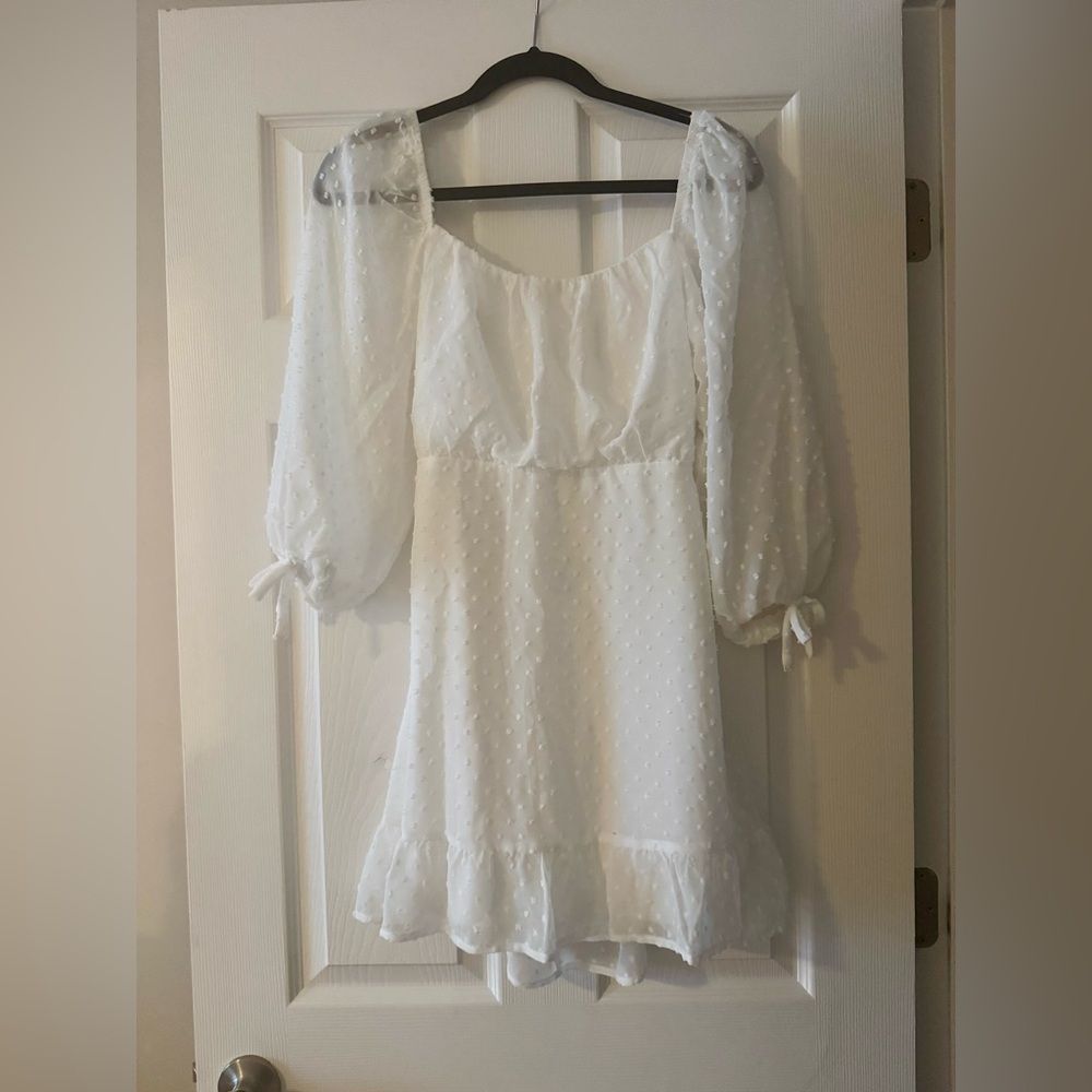 Speechless White Mini Chiffon Dress Open Back Size Medium